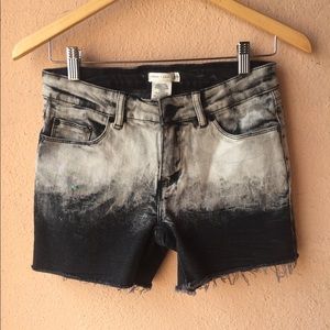 Silence + Noise Ombré Dip-Dye Cutoff Denim Shorts